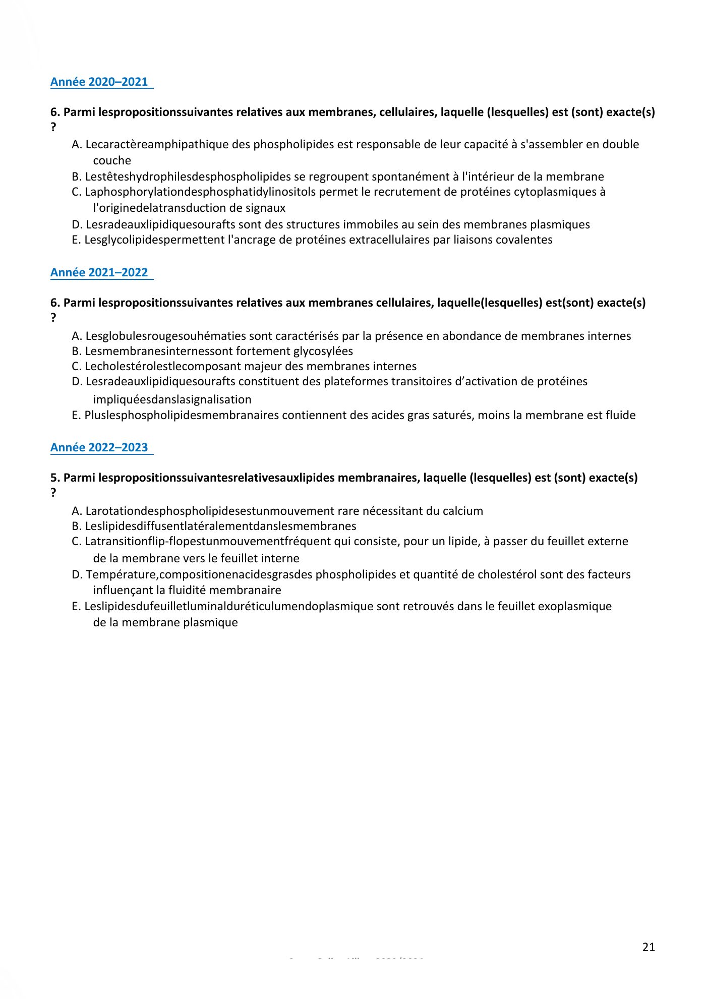 Membranes cellulaires pt1-2 — page 21
