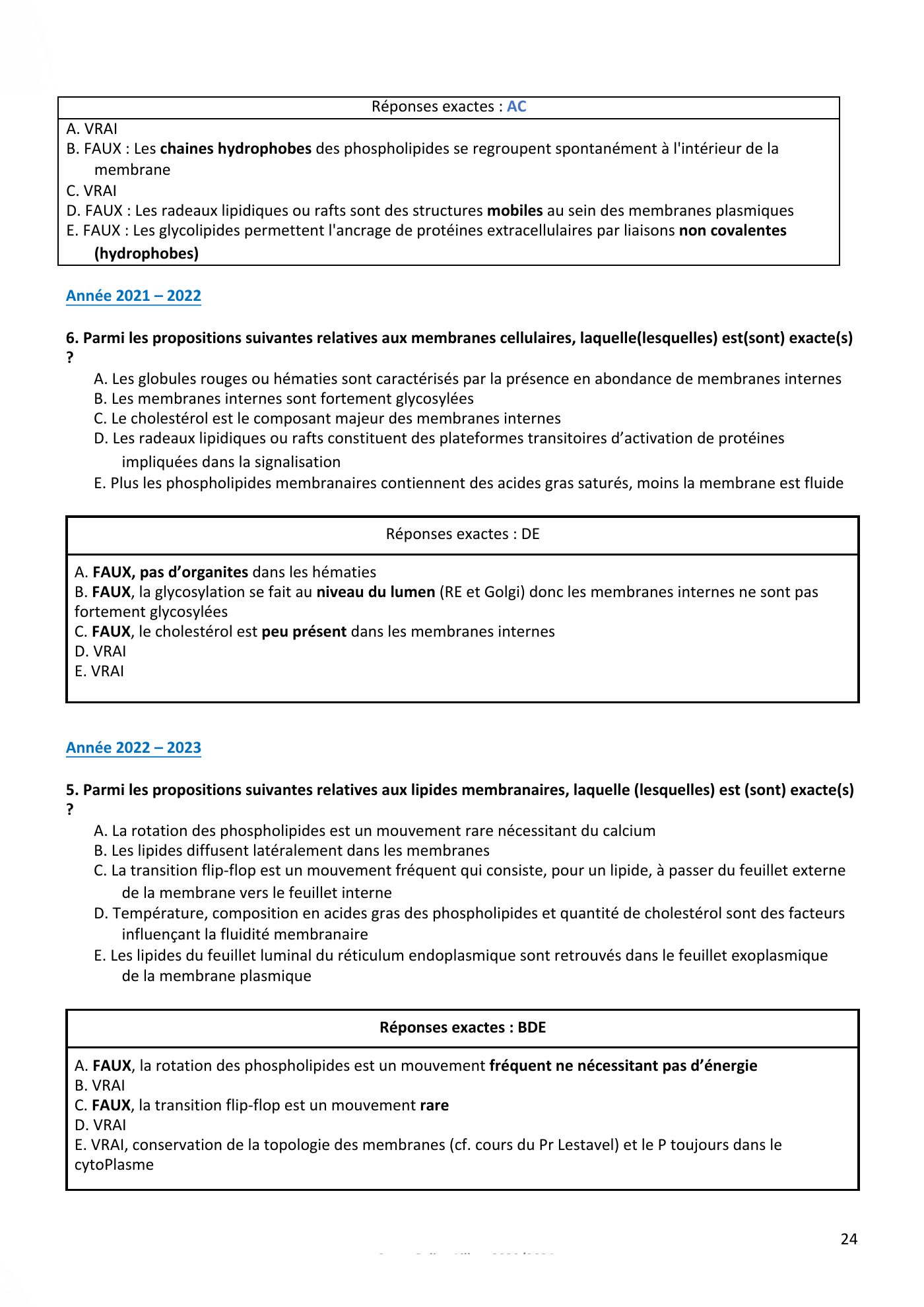 Membranes cellulaires pt1-2 — page 24