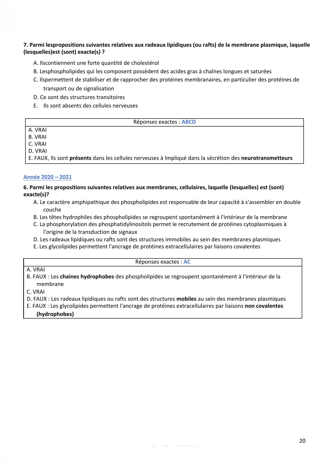 Membranes cellulaires pt3 — page 20