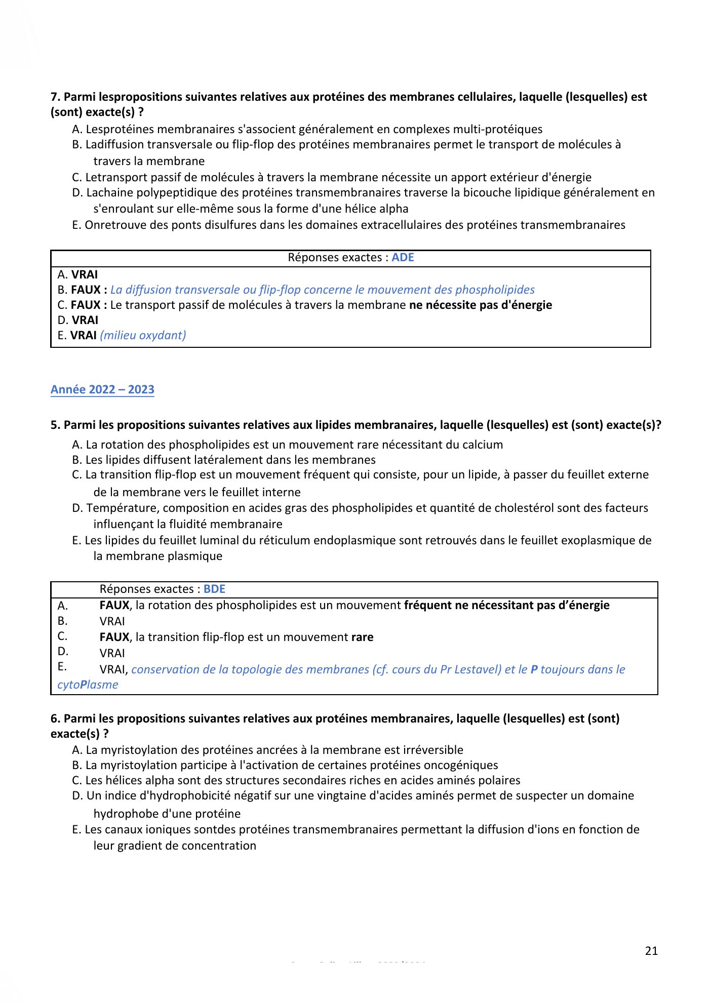 Membranes cellulaires pt3 — page 21